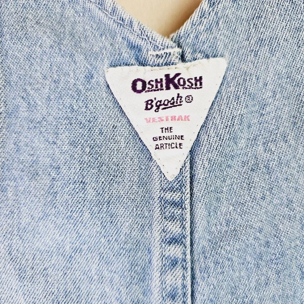 Vintage Y2K OshKosh B'gosh Vestbak UpCycled Overalls, Ruffle Bell Bottom, Sz 2T